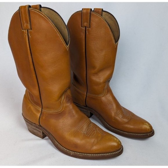 BOTTES DE COWBOY WESTERN HOMME 10 D CUIR MARRON TONY LAMA